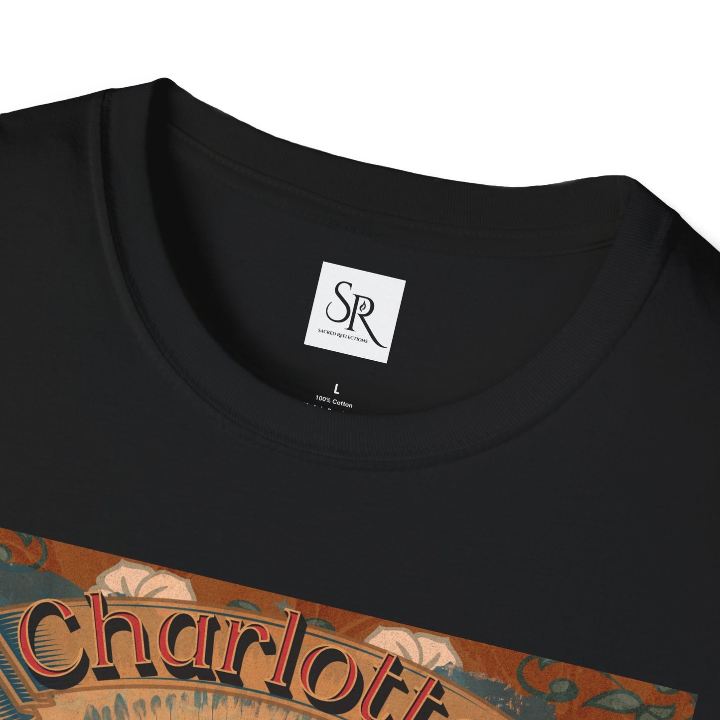 Charlotte Kirtan Retro Portrait T-Shirt — Vintage Floral Devotional Tee