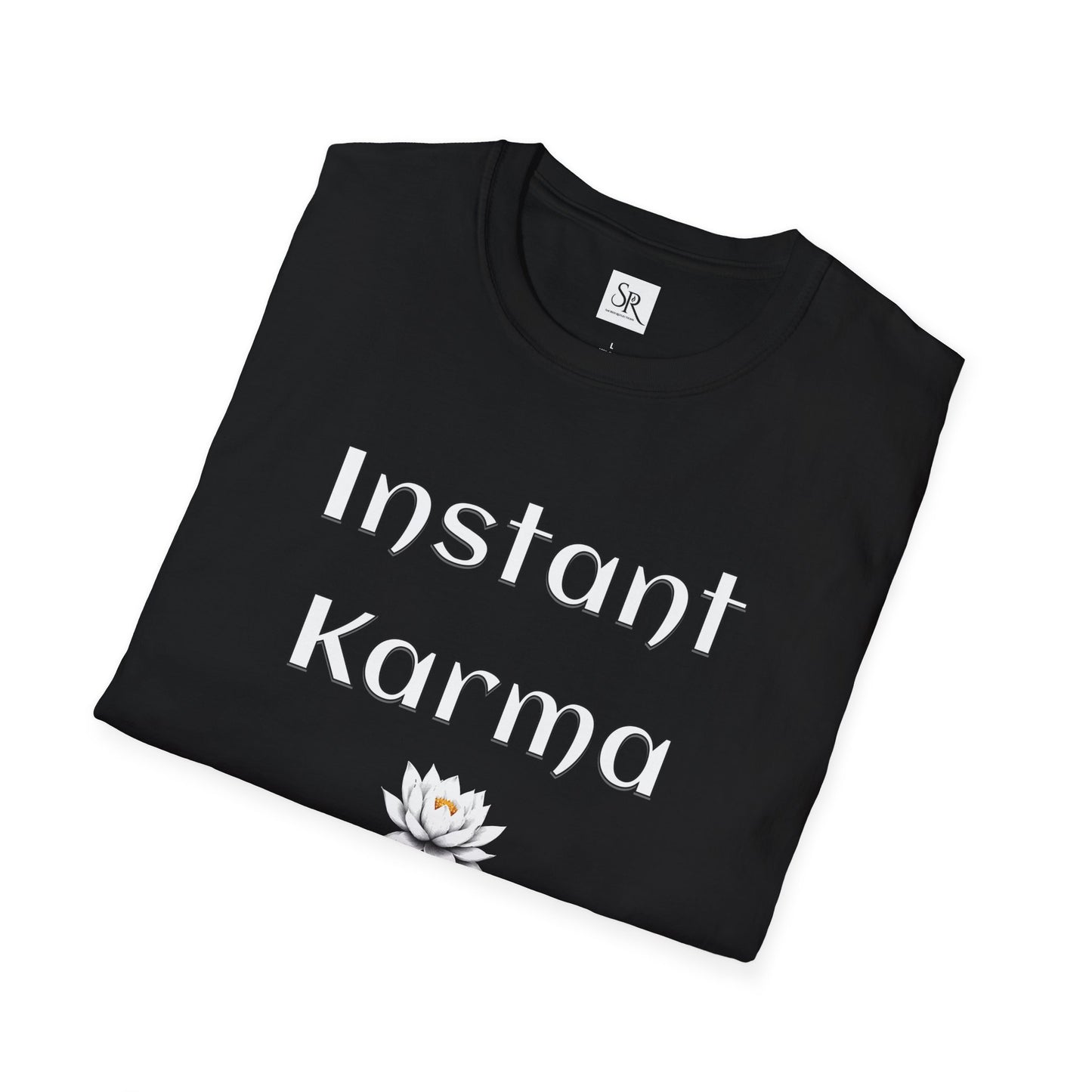 Instant Karma T-Shirt — 'Takes 2-5 Business Days' Funny Lotus Graphic Tee