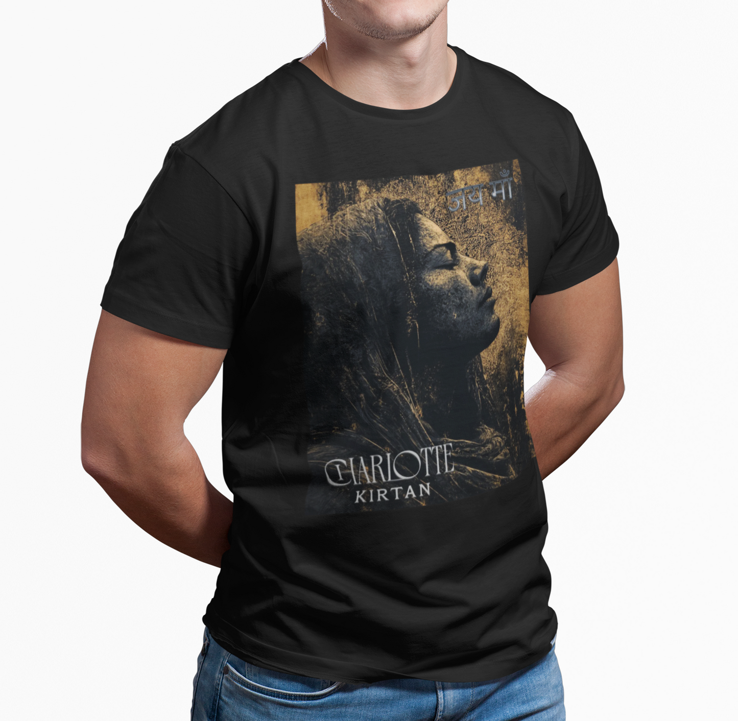 Meditative Kirtan Portrait T-Shirt — 'Charotte Kirtan' Spiritual Music Tee