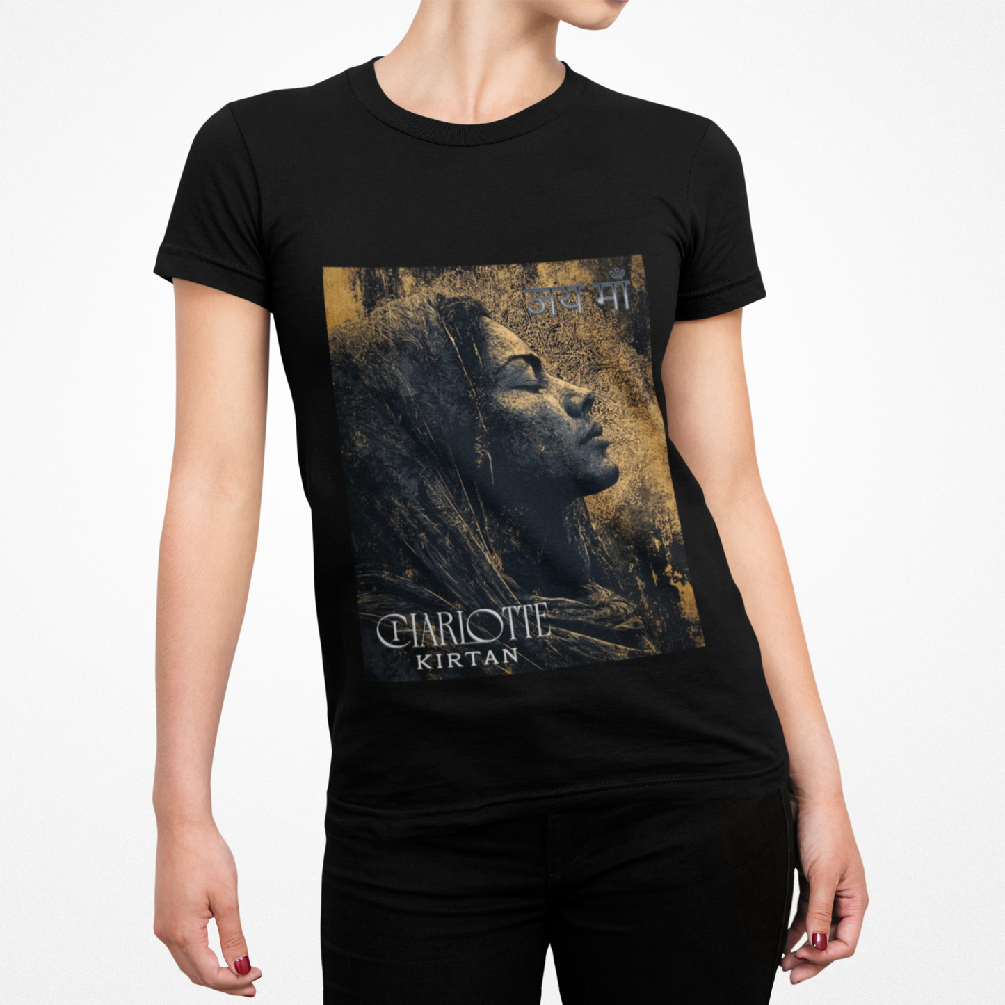 Meditative Kirtan Portrait T-Shirt — 'Charotte Kirtan' Spiritual Music Tee