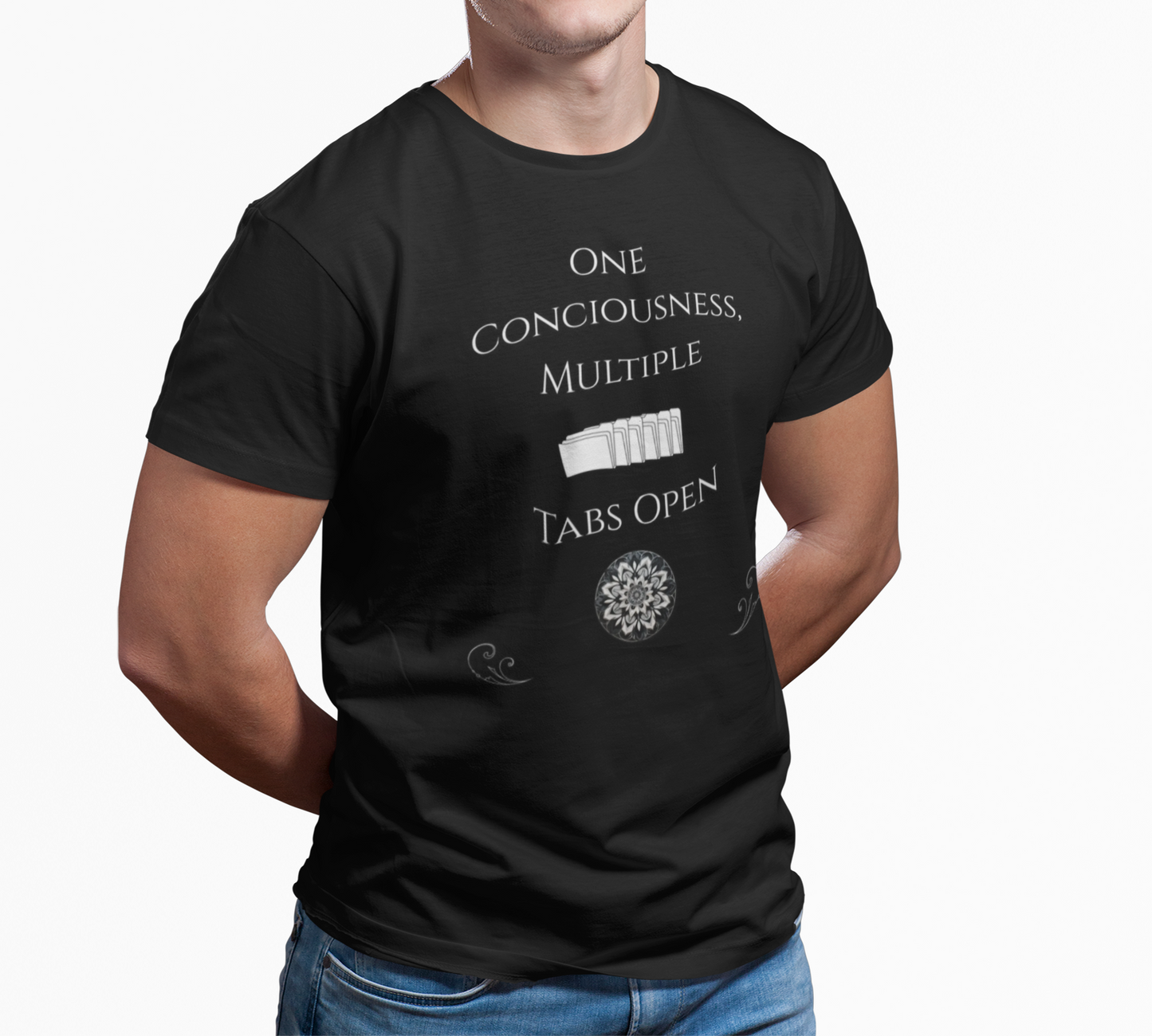 One Consciousness, Multiple Tabs Open T-Shirt — Spiritual Mindfulness Tee